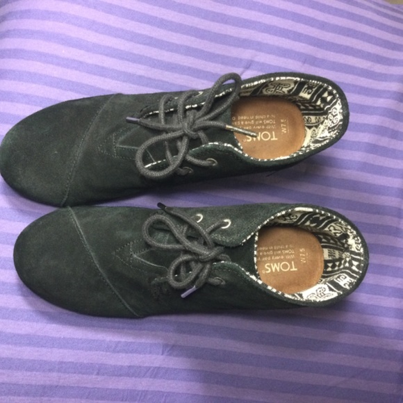 Toms Ankle Boots Suede Desert Wedge - Picture 2 of 7